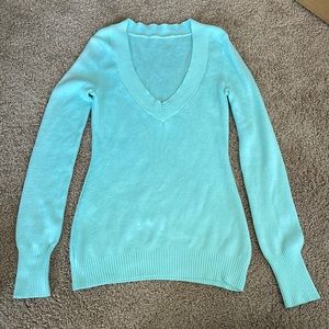 Mint green express long sleeve v neck sweater S/M.